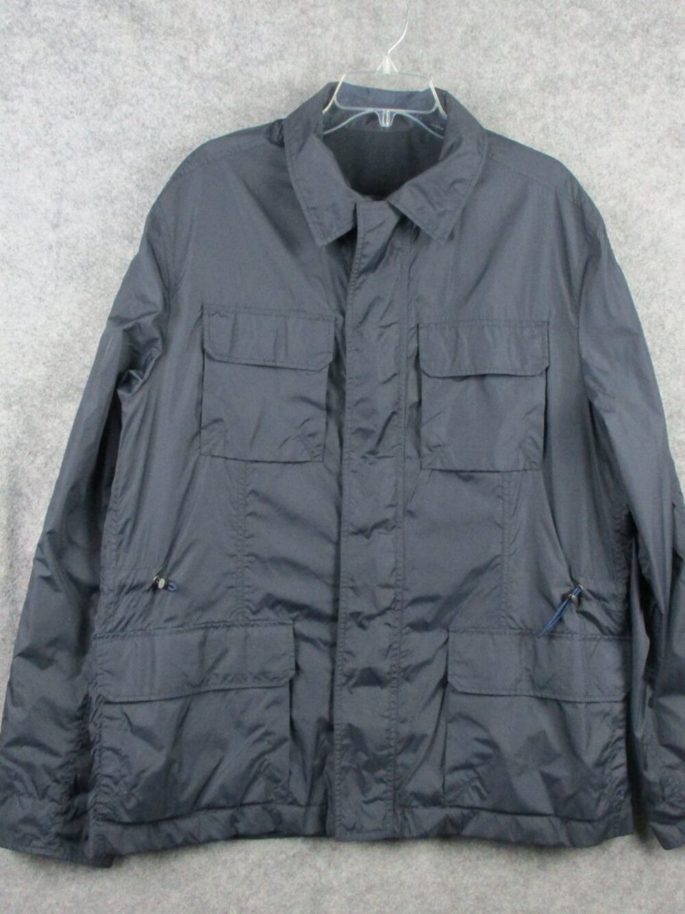 Faconnable Albert Goldberg Jacket Men XL Blue Rain coat Lined Chore Pockets Golf